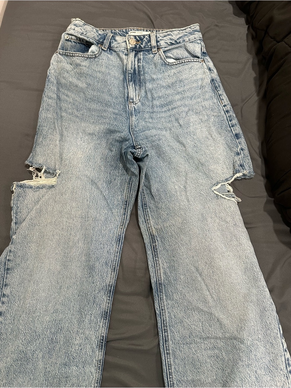 Garage Light Blue wide Leg Distressed Women’s Jeans